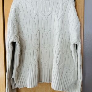 lululemon athletica Cream Cable Crew Sweater